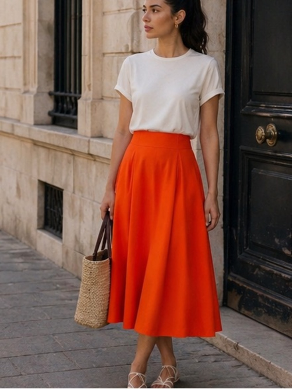 Mango pleated midi skirt bloggers favorite